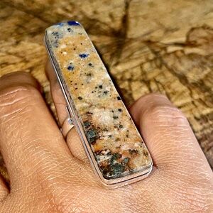 2” Long Navy Sodalite Ring Size 7